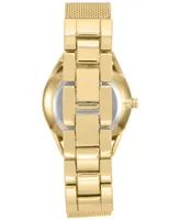 Nine West Women's Gold-Tone Stainless Steel Mesh Bracelet Watch 34mm Nw-1922CHGB