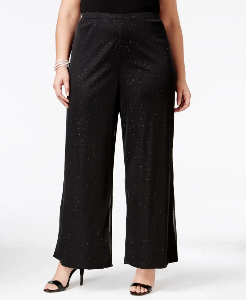 Msk Plus Mesh Sparkle Palazzo Pants