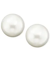 Lauren Ralph Lauren Sterling Silver Plated Glass Pearl Stud (10mm) Earrings