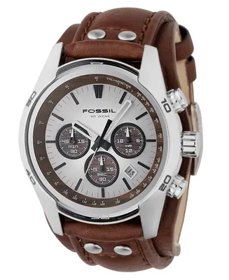 Fossil Men's Decker Brown Leather Strap Watch CH2565