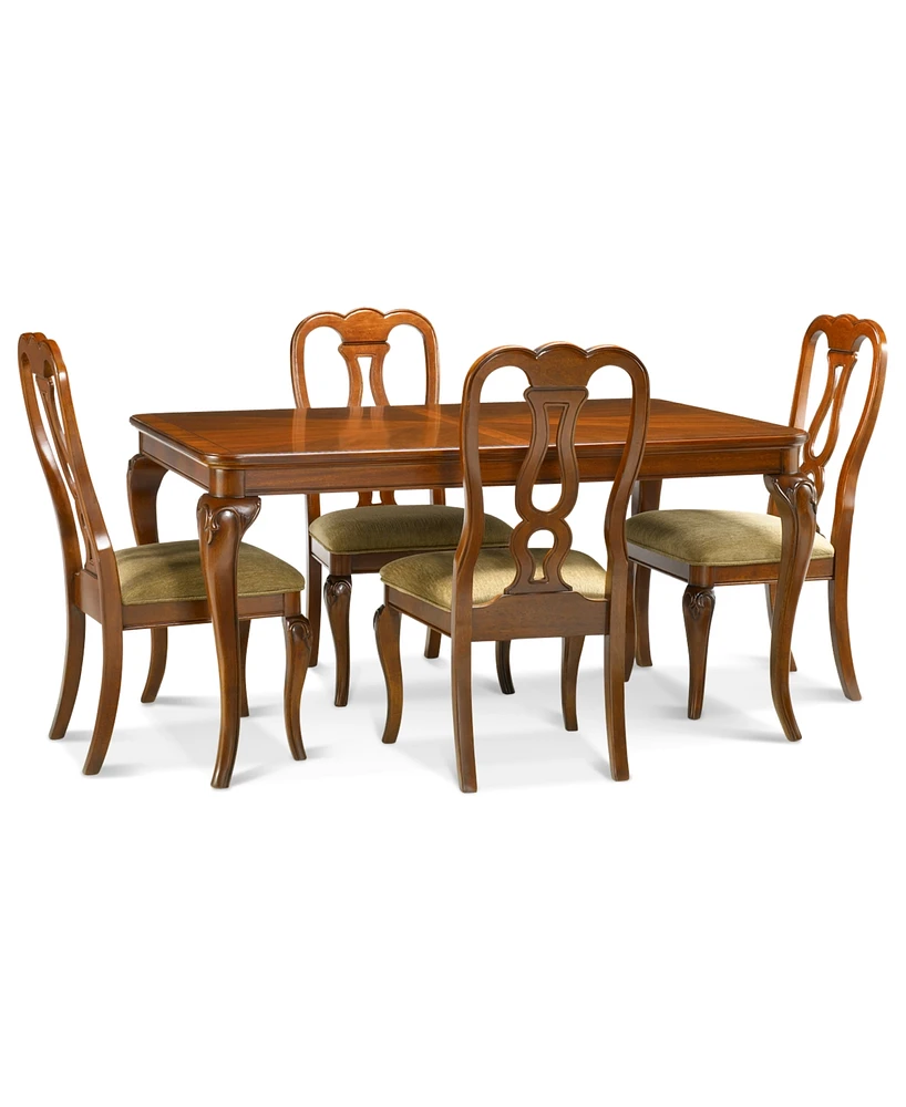 Versailles Dining Room Furniture, 5 Piece Set (Rectangular Table and 4 Side Chairs)