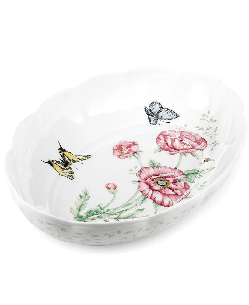 Lenox Butterfly Meadow 2 Quart Scalloped Oval Baker