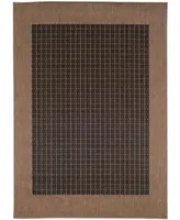 Closeout Couristan Area Rugs Indoor Outdoor Recife Collection Checkered Field Black Cocoa