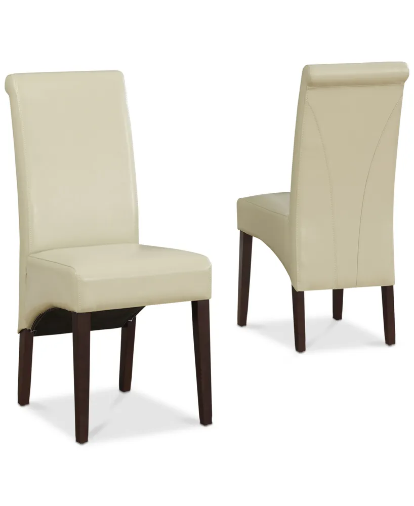 Easton Set of 2 Faux Leather Deluxe Parson Chairs