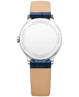 Baume & Mercier Women's Swiss Classima Blue Leather Strap Watch 31mm M0A10353
