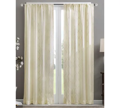 Irina Diamond Sheer Window Curtain Panel, 50"W x 95"L