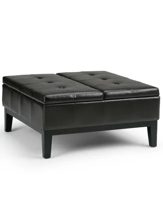 Poway Faux Leather Coffee Table Storage Ottoman