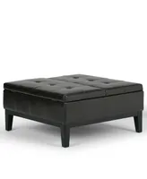 Poway Faux Leather Coffee Table Storage Ottoman