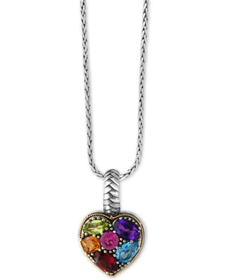 Effy Balissima Multi-Gemstone Pendant Necklace (2 ct. t.w.) in Sterling Silver and 18k Gold - Two