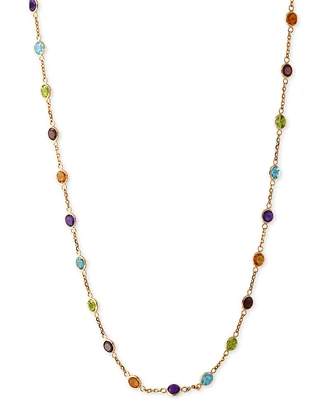 Effy Mosaic Collection Multi-Gemstone Link Collar Necklace (9 ct. t.w.) in 14k Gold. (Also available in 14k Rose Gold)