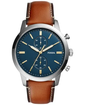 Fossil Men's Chronograph Townsman Light Brown Leather Strap Watch 44mm FS5279