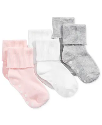 First Impressions Baby Girls Cuffed Socks, Pack of 3, Created for Macy's