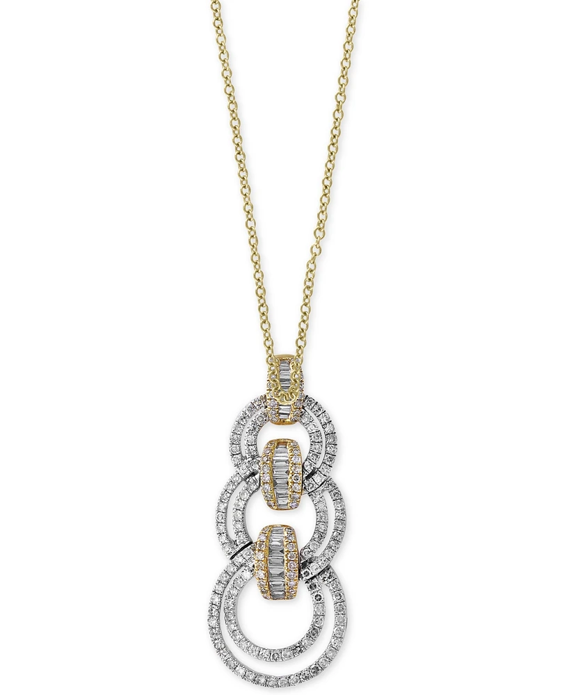 Duo by Effy Diamond Link Pendant Necklace (7/8 ct. t.w.) in 14k Gold and White Gold - Two