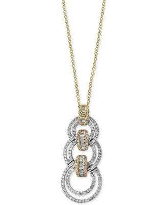 Duo by Effy Diamond Link Pendant Necklace (7/8 ct. t.w.) in 14k Gold and White Gold