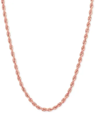 14k Rose Gold Diamond-Cut Rope Chain 18" Necklace (2-1/2mm)