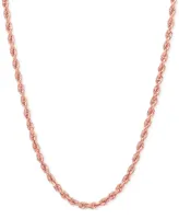14k Rose Gold Diamond-Cut Rope Chain 18" Necklace (2-1/2mm)