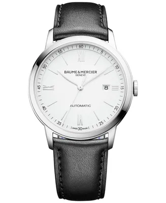 Baume & Mercier Men's Swiss Automatic Classima Black Leather Strap Watch 42mm M0A10332