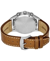 Citizen Men's Eco-Drive Chronograph Brown Leather Strap Watch 42mm CA0621-05L
