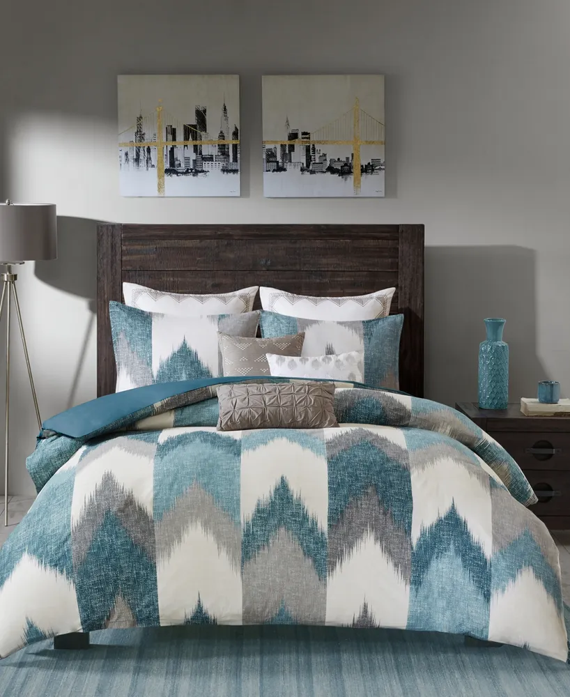 Ink+Ivy Alpine Chevron Stripe Reversible Comforter Sets, King/California King