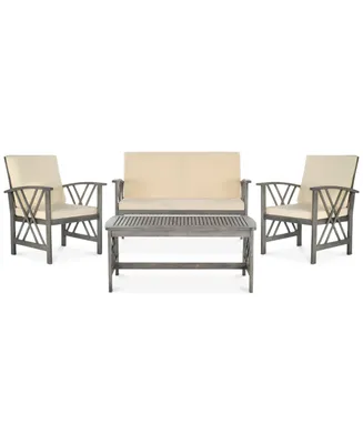 Kerten Outdoor 4-Pc. Seating Set (1 Loveseat, 2 Chairs & 1 Coffee Table)