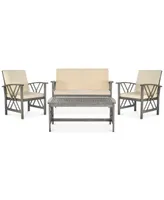 Kerten Outdoor 4-Pc. Seating Set (1 Loveseat, 2 Chairs & 1 Coffee Table)