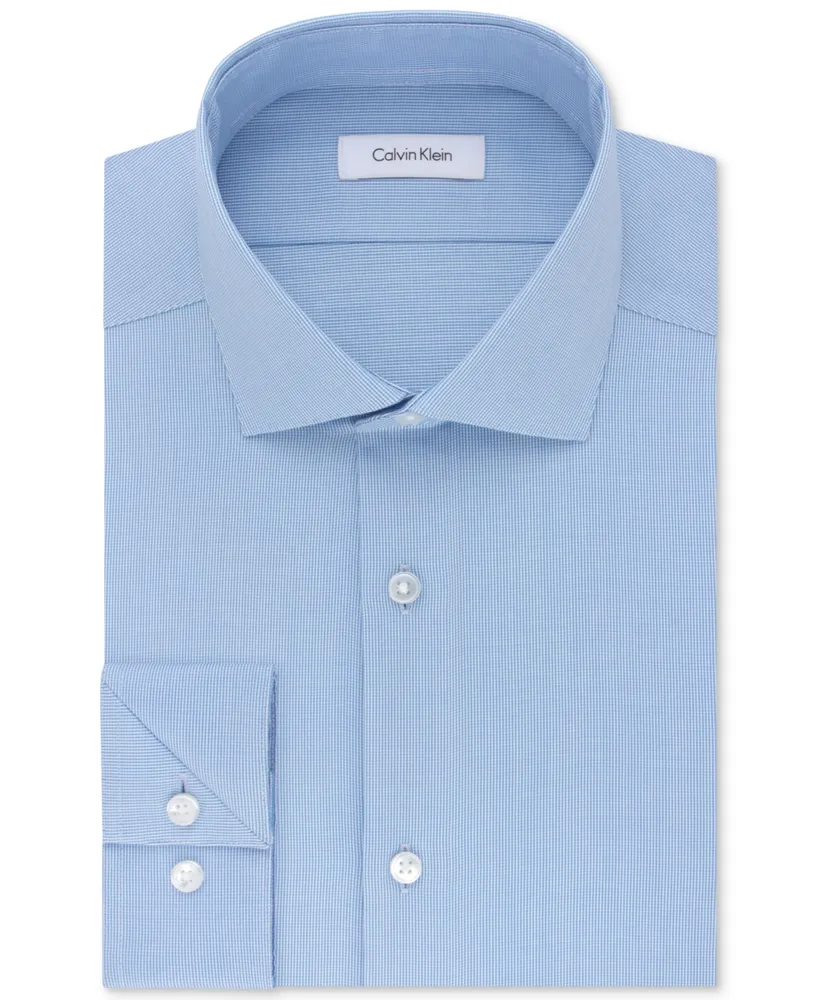 Calvin Klein Steel Men's Slim-Fit Non-Iron Stretch Performance Dress Shirt