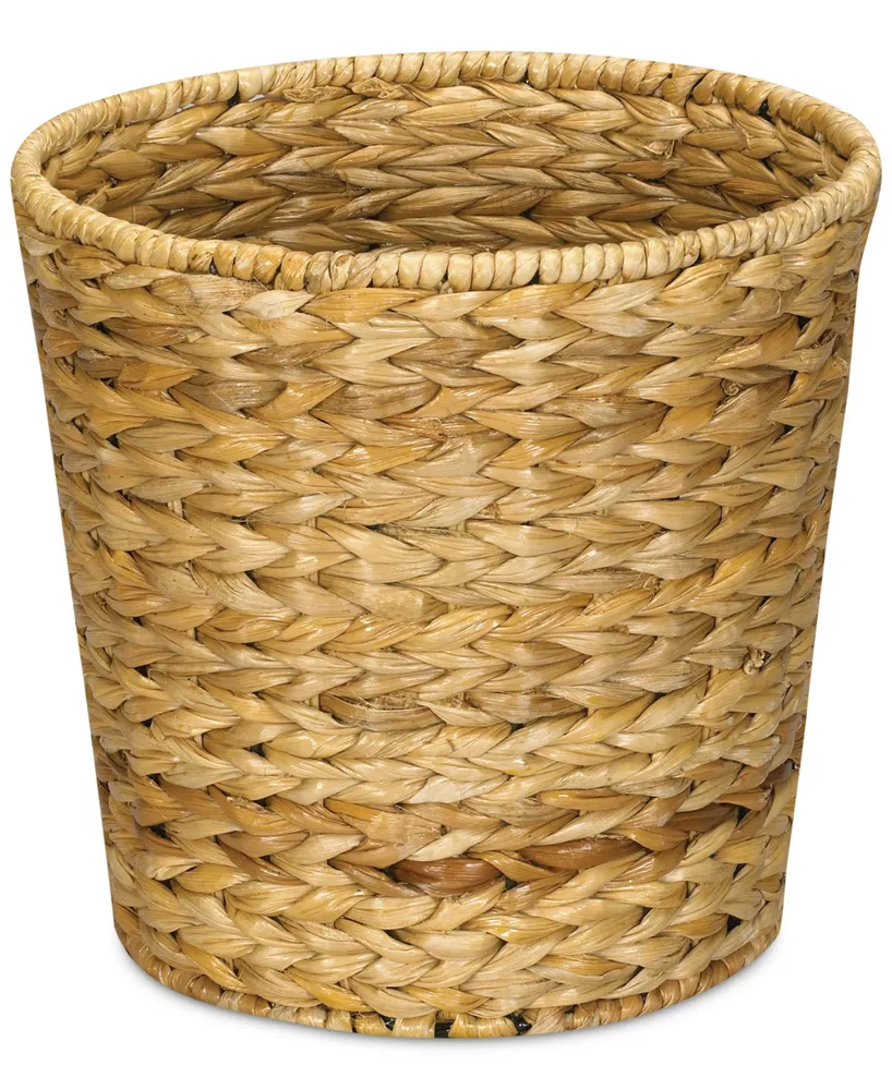 Household Essentials Water Hyacinth Wicker Waste Basket