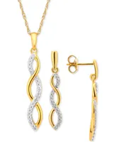 Diamond Infinity Jewelry Set (1/4 ct. t.w.) in 14k Gold-Plated Sterling Silver