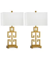 Safavieh Set of 2 Greek Key Gold-Tone Table Lamps