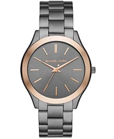 Michael Kors Unisex Slim Runway Gunmetal Stainless Steel Watch 44mm