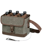 Legacy by Picnic Time Khaki Green & Brown Beer Caddy Cooler Tote with Opener