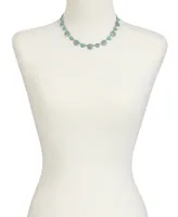 Lucky Brand Silver-Tone Blue Stone Collar Necklace