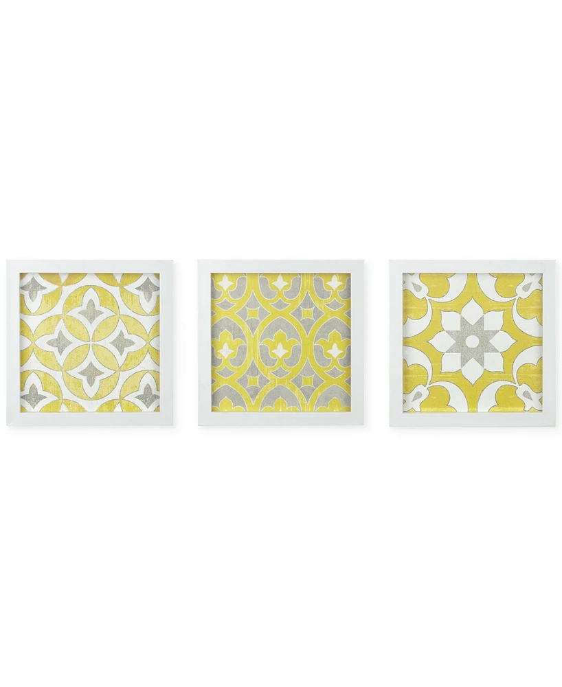 Madison Park Tuscan Tiles 3-Pc. Framed Gel-Coated Wall Art Set