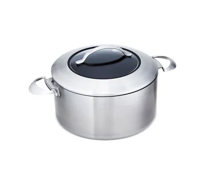 Scanpan Ctx 7.5 qt, 6.5 L, 10.25", 26cm Nonstick Induction Suitable Dutch Oven with Lid, Brushed Stainless Steel