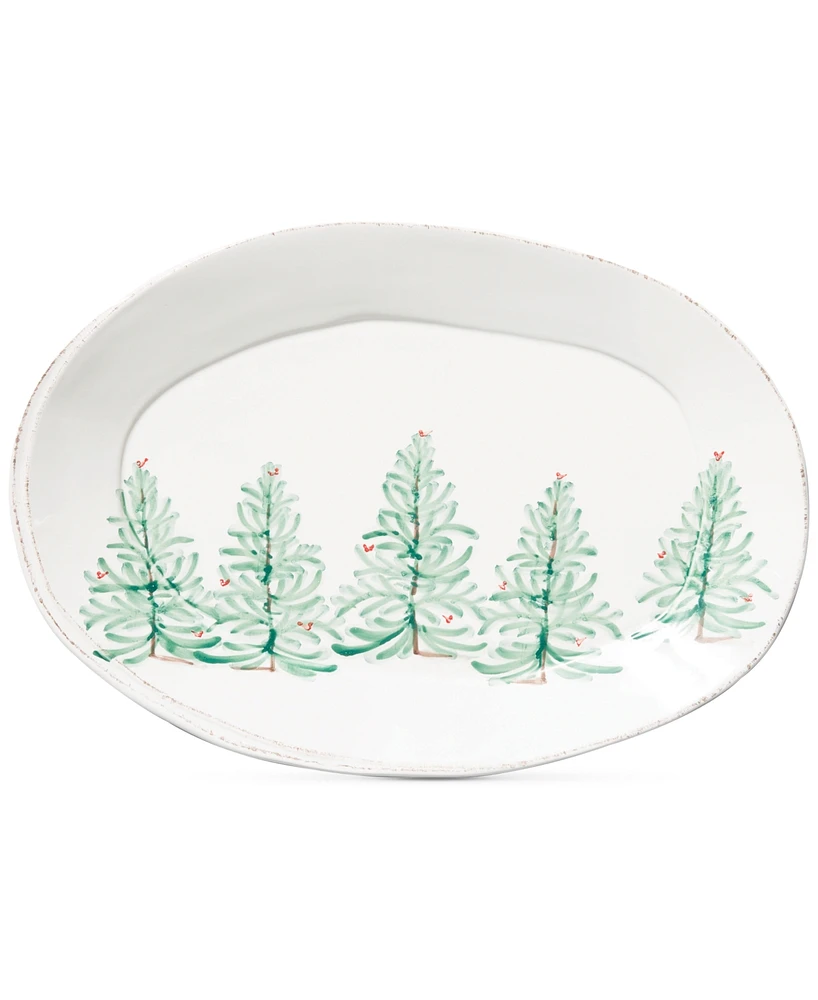 Vietri Lastra Holiday Large Oval Platter