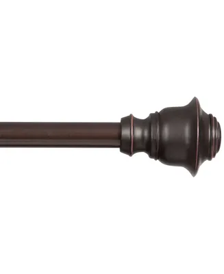 Kenney Finn 5/8" Fast Fit Easy Install Curtain Rod, 33"-66", Weathered Brown