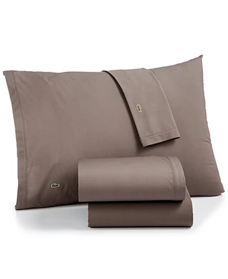 Lacoste Home Solid Cotton Percale Sheet Set