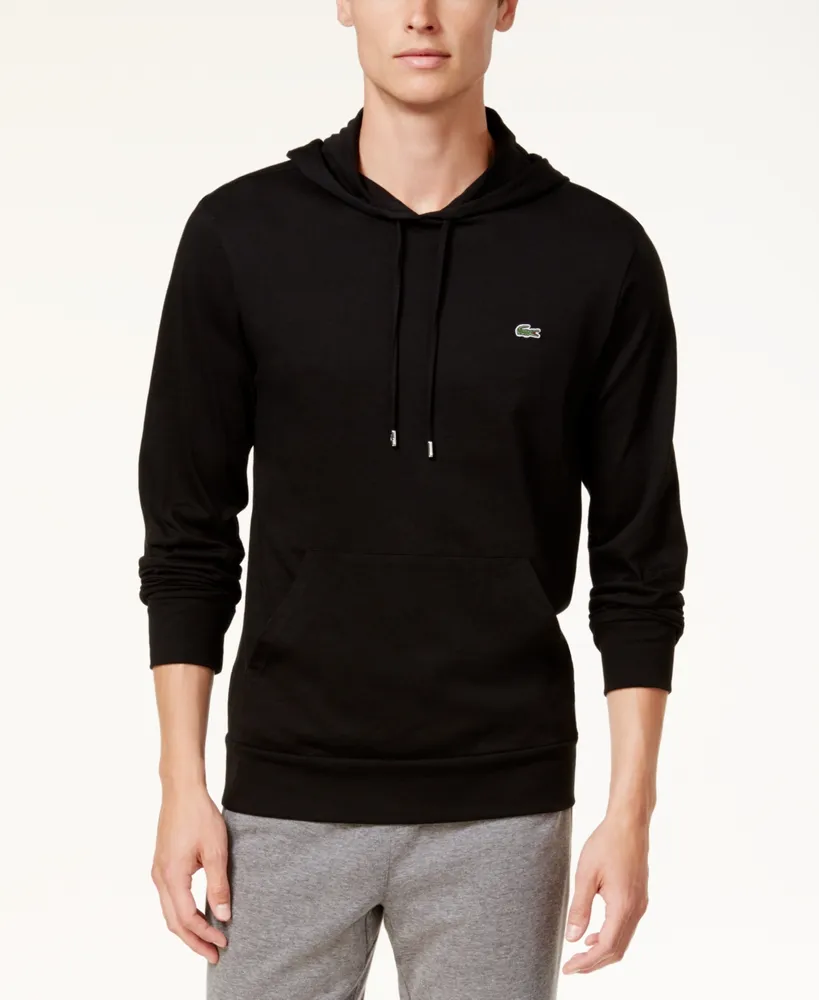 Lacoste Hoodie Jersey Long Sleeve Tee Shirt with Kangaroo Pocket