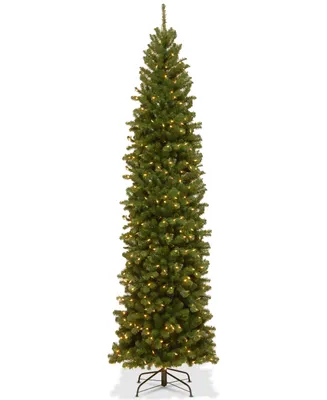 National Tree Company 9' North Valley Spruce Pencil Slim Tree With 550 Clear Lights