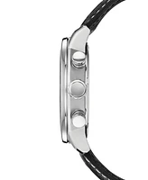Citizen Eco-Drive Men's Chronograph Black Leather Strap Watch 44mm