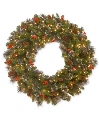 National Tree Company 36" Crestwood Spruce Wreath with 200 Clear Lights