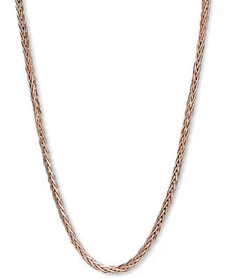 14k Rose Gold Necklace, 18" Wheat Chain (9/10mm)