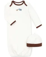 Little Me Baby Boys Cute Puppies Gown and Hat, 2 Piece Set