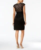 B&A by Betsy & Adam Ruched Lace Sheath Dress