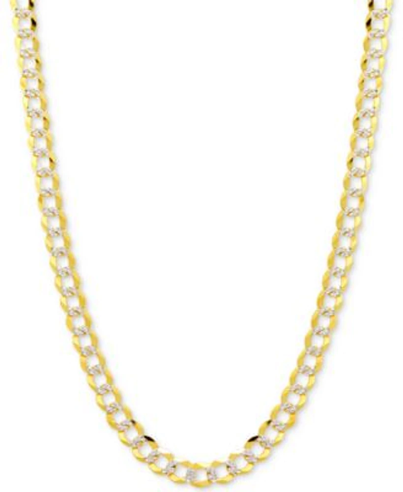 Italian Gold Two Tone Open Curb Link Chain Necklace Collection 3 1 6mm In 14k Gold White Gold