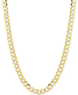 Italian Gold Two Tone Open Curb Link Chain Necklace Collection 3 1 6mm In 14k Gold White Gold