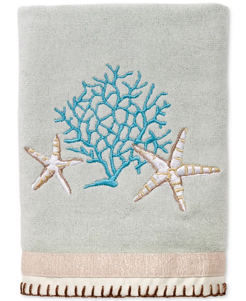 Avanti Beachcomber Embroidered Cotton Hand Towel, 16" x 30"