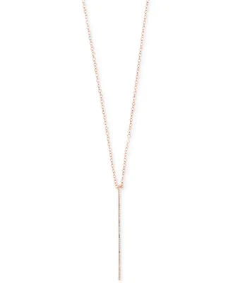 Pave Rose by Effy Diamond Vertical Bar Pendant Necklace (1/8 ct. t.w.) 14k Rose, Yellow, and White Gold