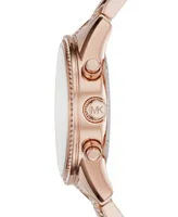 Michael Kors Women's Chronograph Ritz Rose Gold-Tone Stainless Steel Bracelet Watch 37mm