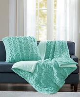 Madison Park Ruched Reversible Faux-Fur Throw, 50" x 60"